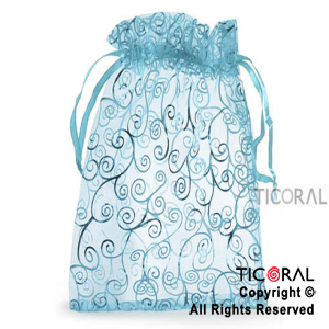 BOLSA ORGANZA TURQUESA 20X25 ARABES HS3973-10 x 1